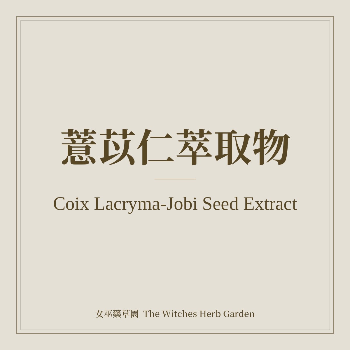 Coix Lacryma-Jobi Seed Extract 薏苡仁萃取物