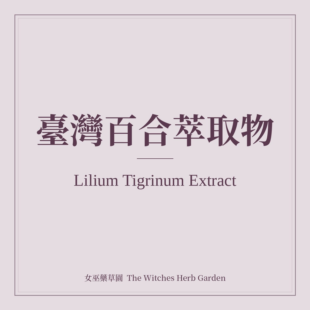 Lilium Tigrinum Extract 臺灣百合萃取物