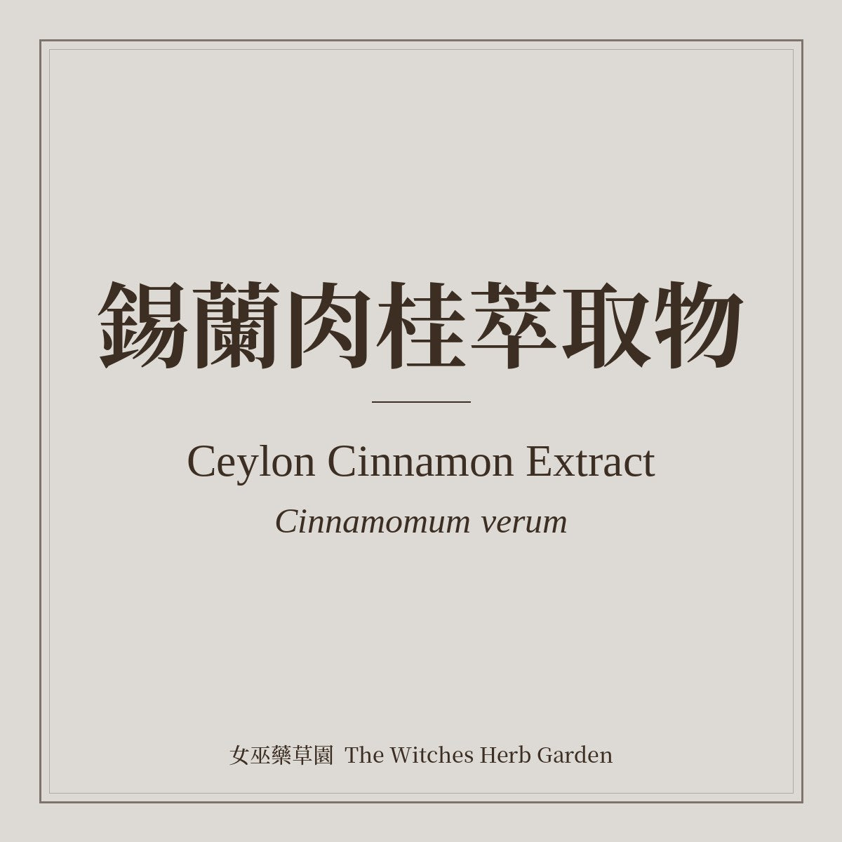 Ceylon Cinnamon Extract 錫蘭肉桂萃取物 Cinnamomum verum