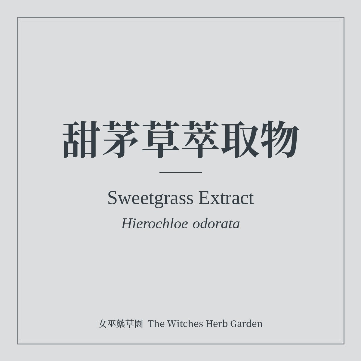 Sweetgrass Extract 甜茅草萃取物 Hierochloe odorata